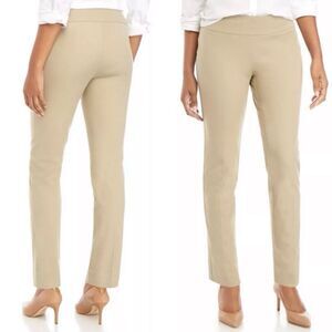 Crown & Ivy Ashley‎ True Khaki Pull On Bi Stretch Pants Size 16 Straight Leg